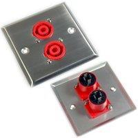 Loops Dual 4 Pole Speaker Cable Socket Outlet Wall Face Plate SPKON Solder Coupler
