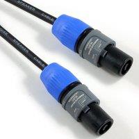 Loops 6m Neutrik 2 Pole 1.5mm Speakon Cable NL2FC to Male Plug Pro Speaker Amp Lead in Black