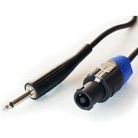 Loops 12m 6.35mm Mono Plug to Pro Speaker Spkon Cable 20AWG Male Loudspeaker Lead in Black