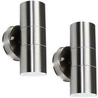 ValueLights Up Down Pair of Silver Outdoor Wall-Up Down Light