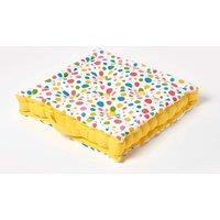 Homescapes Cotton Multi Coloured Polka Dot Floor Cushion | Size: 50 cm x 50 cm