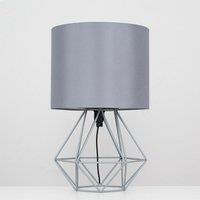 ValueLights Angus Geometric Pair of Grey Table Lamps