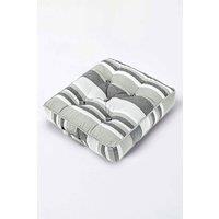 Homescapes Morocco Striped Cotton Floor Cushion in Light Grey | Size: 40 cm x 40 cm