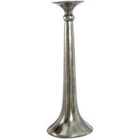 Homescapes Aluminium Skirt Metal Candlestick - 44 cm Tall in Silver