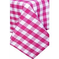Homescapes Block Check Cotton Gingham Tablecloth, 137cm x 178cm in Pink | Size: 137 cm x 178 cm