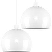 ValueLights Mini Arco Pair of White Ceiling Pendant Shade