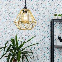 ValueLights Diablo Industrial Pair of Gold Ceiling Pendant Shades