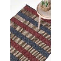 Multicolour Striped Jute Rug