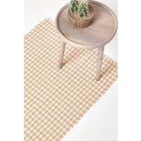Cotton Gingham Check Hand Woven Hall Runner, 66 x 200 cm