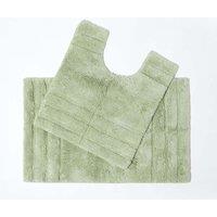 Homescapes Spa Supreme Luxury Bath Mat & Pedestal Set in Green