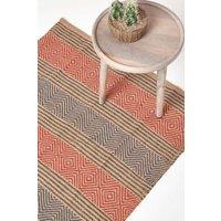 Multicolour Geometric Patterned Jute Hall Runner, 66 x 200 cm