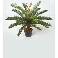 Homescapes Green 'Sago Palm' Artificial Cycas Plant with Pot, 75 cm