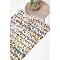 Homescapes Handwoven Multi Coloured Cotton Chindi Hall Runner, 66 x 200 cm | Size: 66 cm x 200 cm