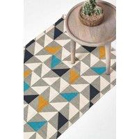 Homescapes Copenhagen Cotton Geometric Scandi Printed Hall Runner, 66 x 200 cm | Size: 66 cm x 200 cm