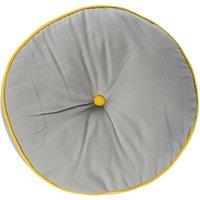 Homescapes Round Cotton Floor Cushion Soft, Comfy & Machine Washable in Grey
