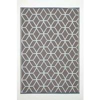 Homescapes Luxury Outdoor Rug Waterproof Reversible for Garden, Grey Geometric | Size: 120 cm x 180 cm