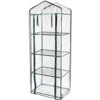 Monstershop Mini Greenhouse 4 Tier with Plastic Cover in Green