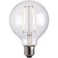Loops 95mm GLOBE LED Filament Light Bulb CLEAR GLASS E27 Screw 2W Warm White Lamp