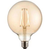 Loops 125mm GLOBE LED Filament Light Bulb AMBER GLASS E27 Screw 2W Warm White Lamp