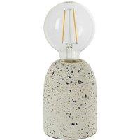 Loops Modern Terrazzo Mini Table Lamp White Speckled Marble Bedside Bulb Holder Light