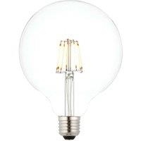 Loops E27 Edison Dimmable LED Filament Light Bulb 6W Warm White Glass 125mm Globe Lamp