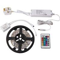 Loops 5m RGB Tape Light Kit - 24W LED Driver - Remote Control - Flexible Lighting