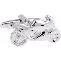 Charles William Motorcycle Motorbike Racing Bike Novelty Cufflinks in Silver