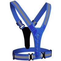 Charles William Safety Hi Viz Reflective Flashing Belt for Cycling Walking Running or Jogging in Blue