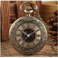 Charles William Pocket Watch for Wedding Quartz Battery with Clear Display in Bronze