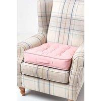 Homescapes Cotton Armchair Booster Cushion in Pink | Size: 50 cm x 50 cm