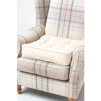 Homescapes Cotton Armchair Booster Cushion in Cream | Size: 50 cm x 50 cm