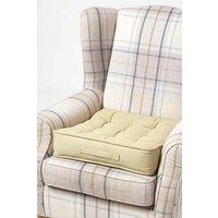 Homescapes Cotton Armchair Booster Cushion in Light Green | Size: 50 cm x 50 cm