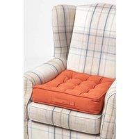 Homescapes Cotton Armchair Booster Cushion in Terracotta | Size: 50 cm x 50 cm