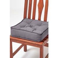 Homescapes Cotton Dining Chair Booster Cushion in Charcoal | Size: 40 cm x 40 cm