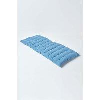 Homescapes Garden Bench Cushion Luxury 2 Seater Cotton Indoor Outdoor Pad, 108 x 42cm in Blue | Size: 108 x 42 cm