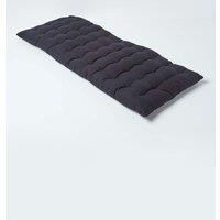 Homescapes Garden Bench Cushion Luxury 2 Seater Cotton Indoor Outdoor Pad, 108 x 42cm in Black | Size: 108 x 42 cm