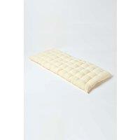 Homescapes Garden Bench Cushion Luxury 2 Seater Cotton Indoor Outdoor Pad, 108 x 42cm in Cream | Size: 108 x 42 cm
