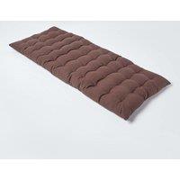 Homescapes Garden Bench Cushion Luxury 2 Seater Cotton Indoor Outdoor Pad, 108 x 42cm in Chocolate | Size: 108 x 42 cm