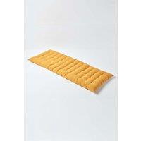 Homescapes Garden Bench Cushion Luxury 3 Seater Cotton Indoor Outdoor Pad, 143 x 48cm in Mustard | Size: 143 x 48 cm