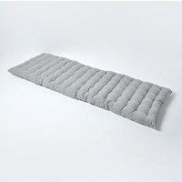 Homescapes Garden Bench Cushion Luxury 3 Seater Cotton Indoor Outdoor Pad, 143 x 48cm in Grey | Size: 143 x 48 cm