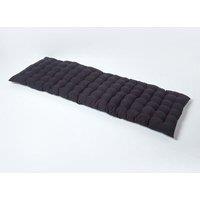 Homescapes Garden Bench Cushion Luxury 3 Seater Cotton Indoor Outdoor Pad, 143 x 48cm in Black | Size: 143 x 48 cm