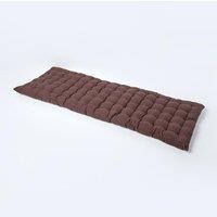 Homescapes Garden Bench Cushion Luxury 3 Seater Cotton Indoor Outdoor Pad, 143 x 48cm in Chocolate | Size: 143 x 48 cm