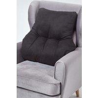 Homescapes Faux Suede Back Support Cushion in Black