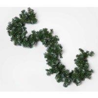 Homescapes Green Snow Dusted Foliage Christmas Garland