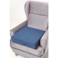 Homescapes Cotton Orthopaedic Foam Armchair Booster Cushion in Navy | Size: 50 cm x 50 cm