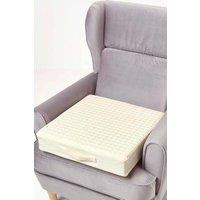 Homescapes Cotton Orthopaedic Foam Armchair Booster Cushion in Cream | Size: 50 cm x 50 cm