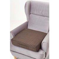 Homescapes Suede Orthopaedic Foam Armchair Booster Cushion in Chocolate | Size: 50 cm x 50 cm