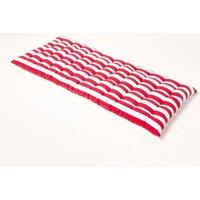 Homescapes Garden Bench Cushion Luxury 2 Seater Cotton Red Striped Indoor Outdoor Pad