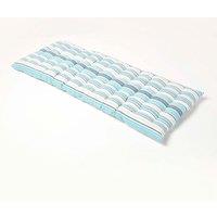 Homescapes Garden Bench Cushion Luxury 2 Seater Cotton Blue Striped Indoor Outdoor Pad