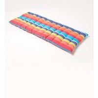 Homescapes Garden Bench Cushion Luxury 2 Seat Cotton Multi Striped Indoor Outdoor Pad